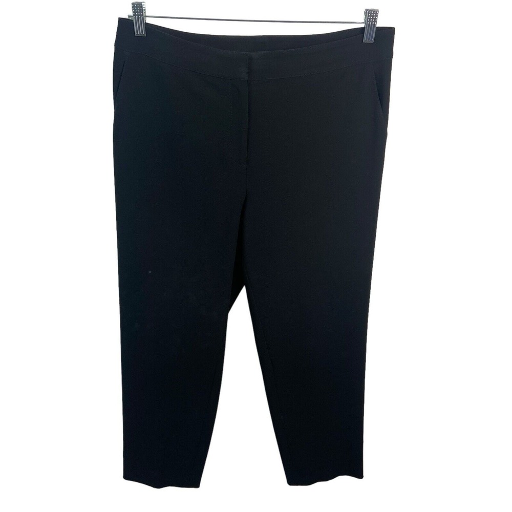 St. John Caviar Womens Pants Black Size 12 Dress Career‎ Pant Triacetate Blend